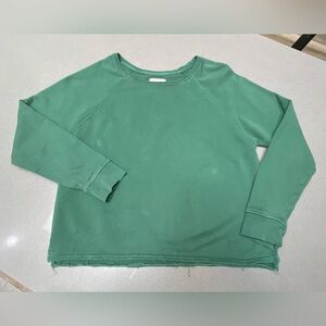 Pact Women's Organic Cotton Downtime Raglan Sweatshirt, Green, size M